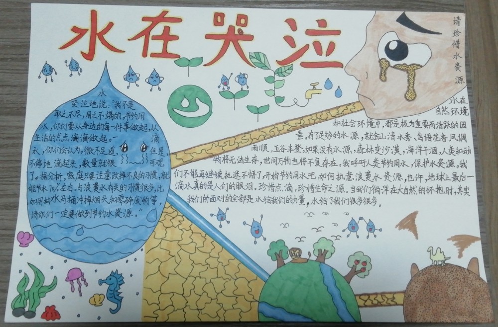 杨依涵_池州市第一届"水润池州"杯节约用水小学生手抄报网络大赛